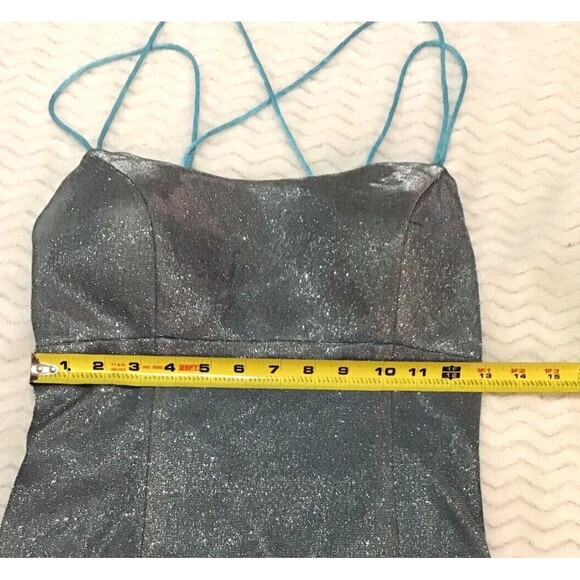 Sophia Thomas Iridescent Homecoming Dress Small Glitter Prom Formal Strappy READ - Picture 8 of 13